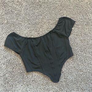 Elegant Black Off-Shoulder Crop Top